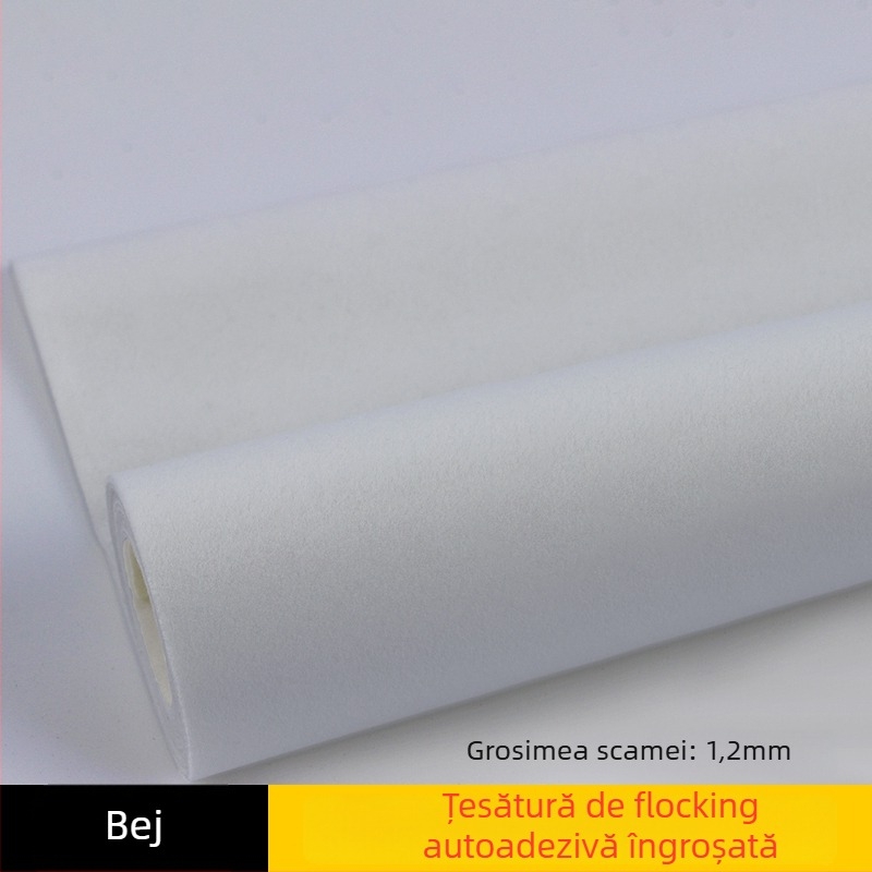 Țesătură velur cu flok autoadezivă, bază adezivă, fibră sintetică, protecție absorbantă a luminii, aplicare directă
