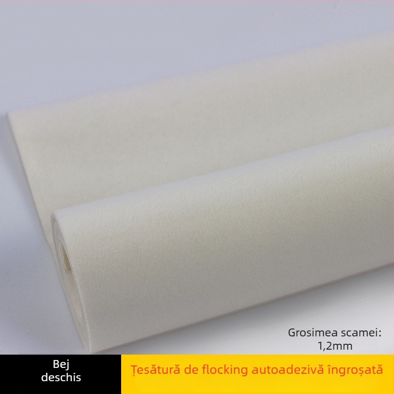 Țesătură velur cu flok autoadezivă, bază adezivă, fibră sintetică, protecție absorbantă a luminii, aplicare directă