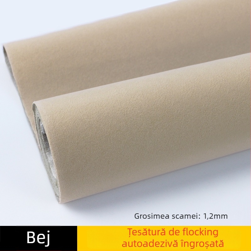 Țesătură velur cu flok autoadezivă, bază adezivă, fibră sintetică, protecție absorbantă a luminii, aplicare directă