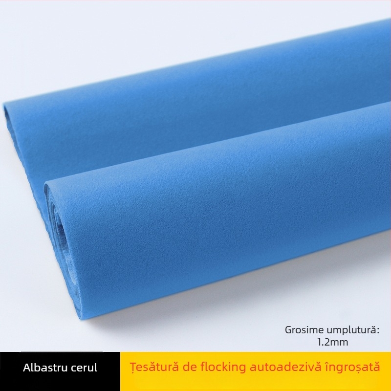 Țesătură velur cu flok autoadezivă, bază adezivă, fibră sintetică, protecție absorbantă a luminii, aplicare directă