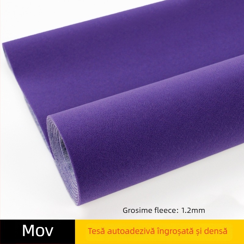 Țesătură velur cu flok autoadezivă, bază adezivă, fibră sintetică, protecție absorbantă a luminii, aplicare directă