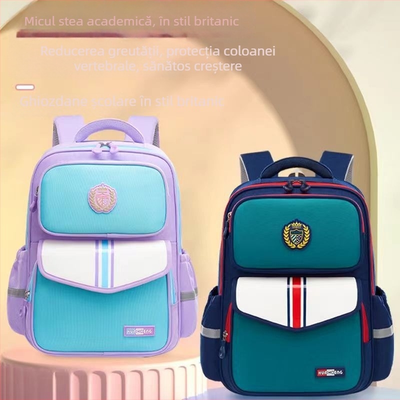 Rucsac școlar cu protecție a coloanei, din Oxford, capacitate mare, respirant și ultraușor pentru clasele 1–6