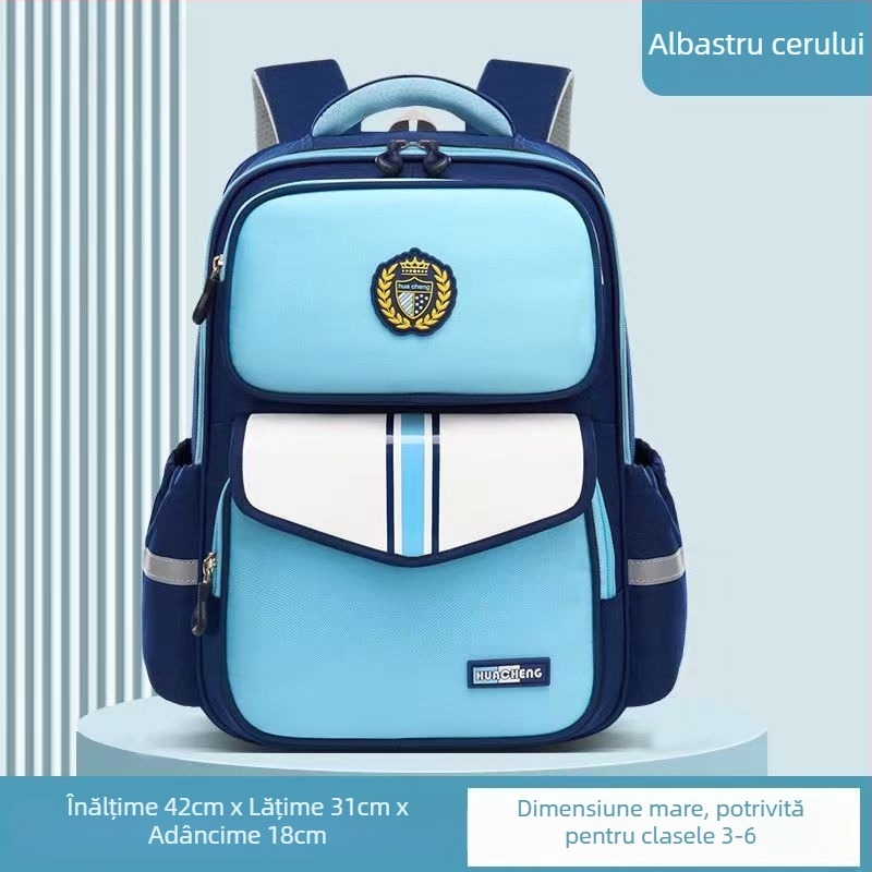 Rucsac școlar cu protecție a coloanei, din Oxford, capacitate mare, respirant și ultraușor pentru clasele 1–6