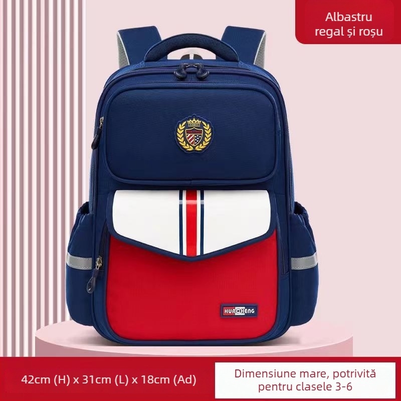 Rucsac școlar cu protecție a coloanei, din Oxford, capacitate mare, respirant și ultraușor pentru clasele 1–6