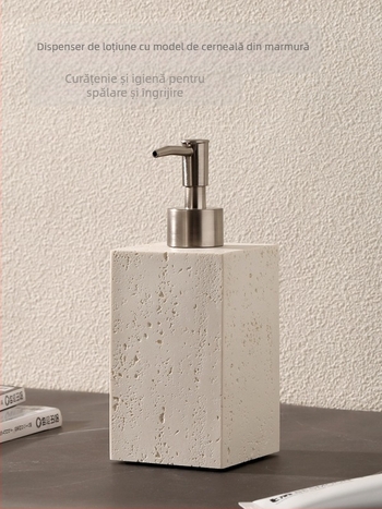 Sticlă cu pompă inspirată de travertin pentru articole de toaletă de hotel — recipient de probă pentru dezinfectant pentru mâini, loțiune, șampon și gel de duș