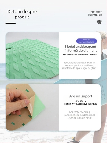 Covoraș EVA pentru placă de surf cu coadă antiderapantă în formă de diamant – Yi Chen, utilizare generală