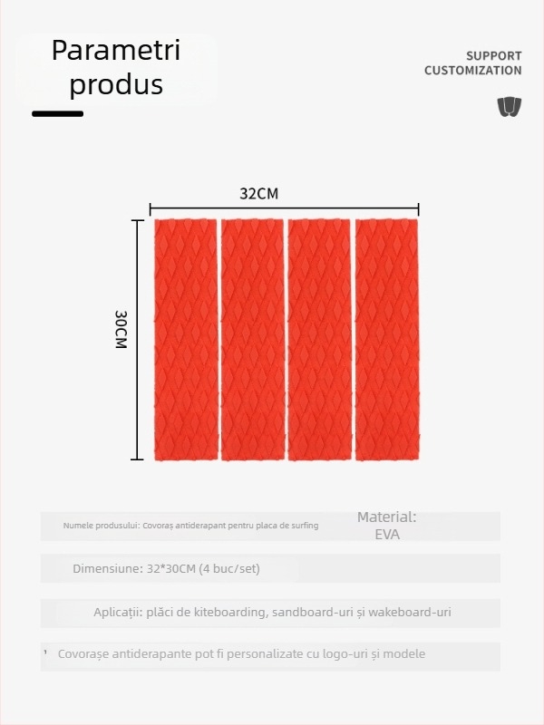 Covoraș EVA pentru placă de surf cu coadă antiderapantă în formă de diamant – Yi Chen, utilizare generală