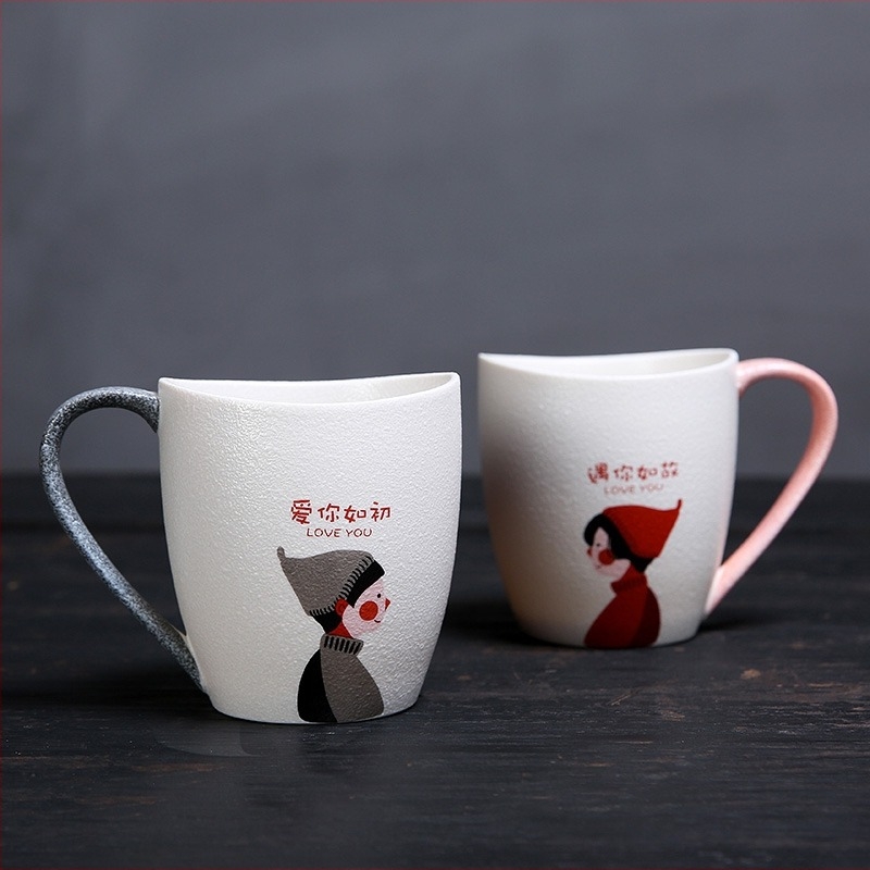 Set ceramic pentru cupluri: pahare pentru periuța de dinți și clătire a gurii, stil minimalist european