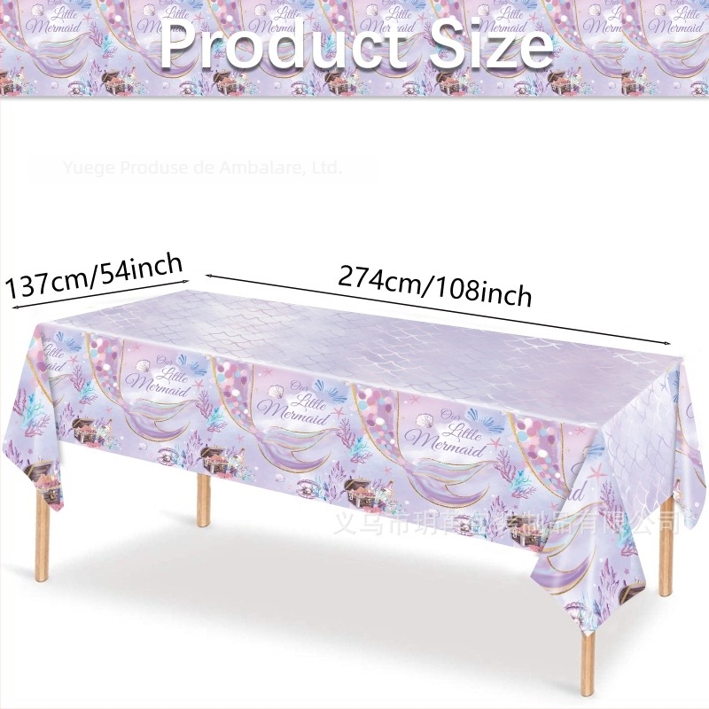 Set de veselă pentru sirene, temă oceanică – de unică folosință: farfurii, pahare și șervețele (Material: Hârtie; Categorie: veselă de hârtie; Produs: accesorii pentru aranjarea spațiului)