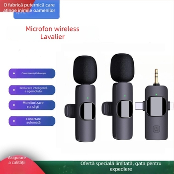 Microfon lavalier cu clips – dinamic, anulare zgomot, model K35, SNR ≥70 dB, comutare direcțională