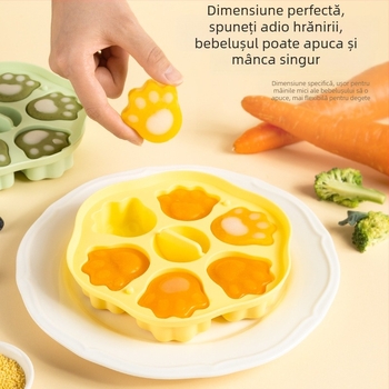 Formă din silicon pentru hrănire bebeluș la abur și coacere – formă de tort, design desen animat, formă neregulată, utilizare în familie