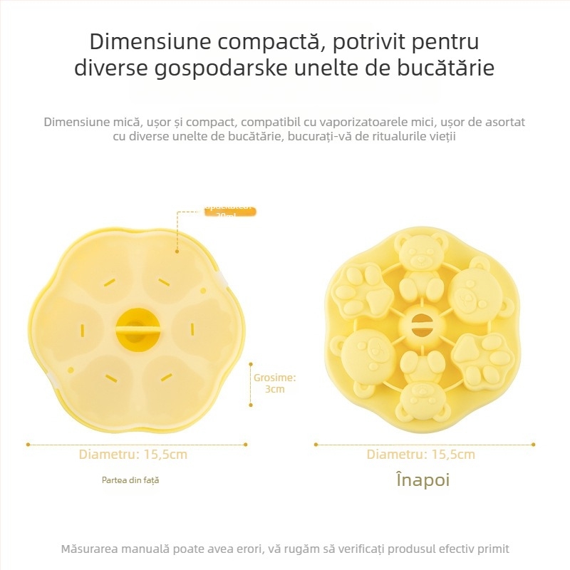 Formă din silicon pentru hrănire bebeluș la abur și coacere – formă de tort, design desen animat, formă neregulată, utilizare în familie