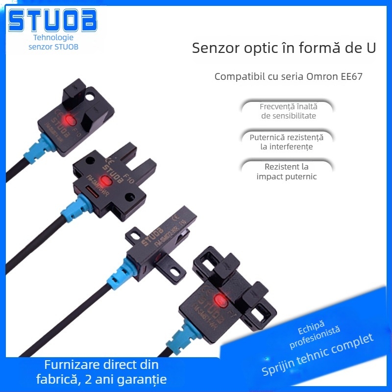 Comutator fotoelectric cu configurație U, tip prin fascicul, STUOB FM-SM670-WR / FM-SM672-WR / FM-SM674-WR / FM-SM671-WR, distanță de detecție 5 mm