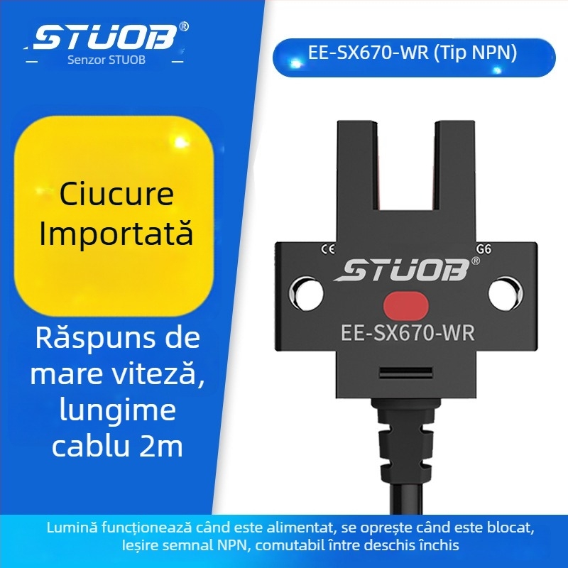 Comutator fotoelectric cu configurație U, tip prin fascicul, STUOB FM-SM670-WR / FM-SM672-WR / FM-SM674-WR / FM-SM671-WR, distanță de detecție 5 mm