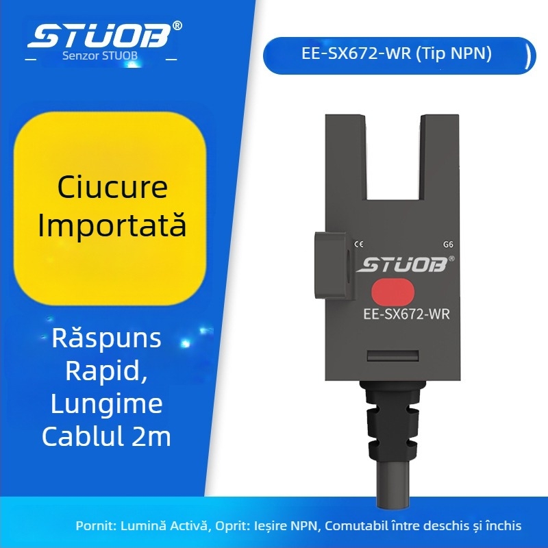 Comutator fotoelectric cu configurație U, tip prin fascicul, STUOB FM-SM670-WR / FM-SM672-WR / FM-SM674-WR / FM-SM671-WR, distanță de detecție 5 mm