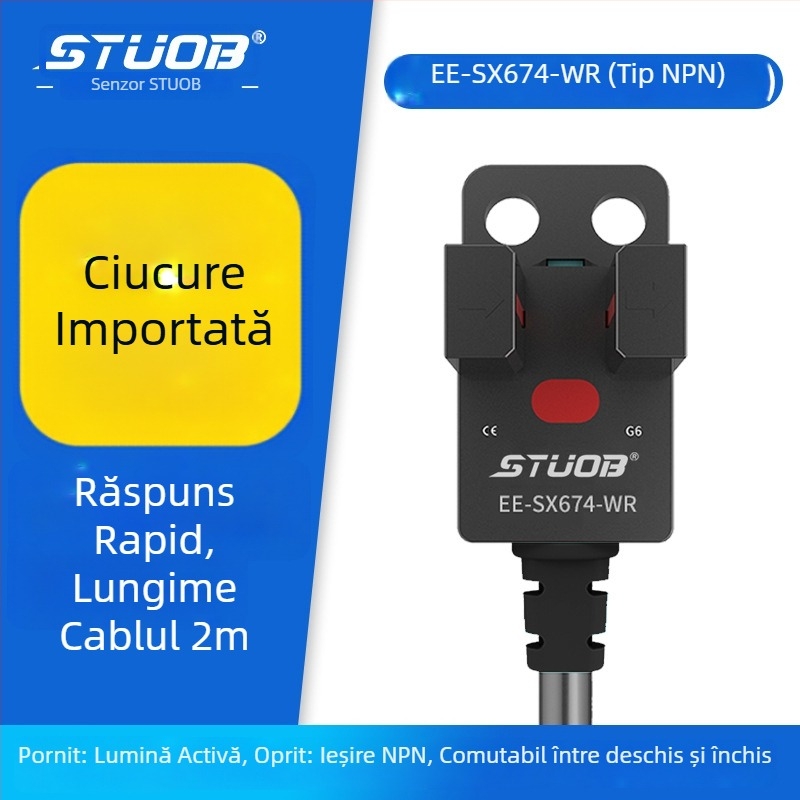Comutator fotoelectric cu configurație U, tip prin fascicul, STUOB FM-SM670-WR / FM-SM672-WR / FM-SM674-WR / FM-SM671-WR, distanță de detecție 5 mm