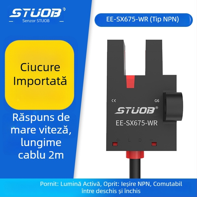 Comutator fotoelectric cu configurație U, tip prin fascicul, STUOB FM-SM670-WR / FM-SM672-WR / FM-SM674-WR / FM-SM671-WR, distanță de detecție 5 mm