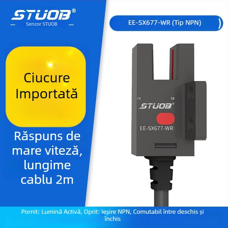 Comutator fotoelectric cu configurație U, tip prin fascicul, STUOB FM-SM670-WR / FM-SM672-WR / FM-SM674-WR / FM-SM671-WR, distanță de detecție 5 mm