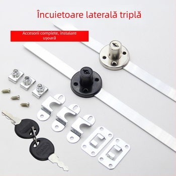 Încuietoare pentru sertarul lateral al biroului cu interblocare triplă pentru dosare — aliaj zinc, cap cilindru