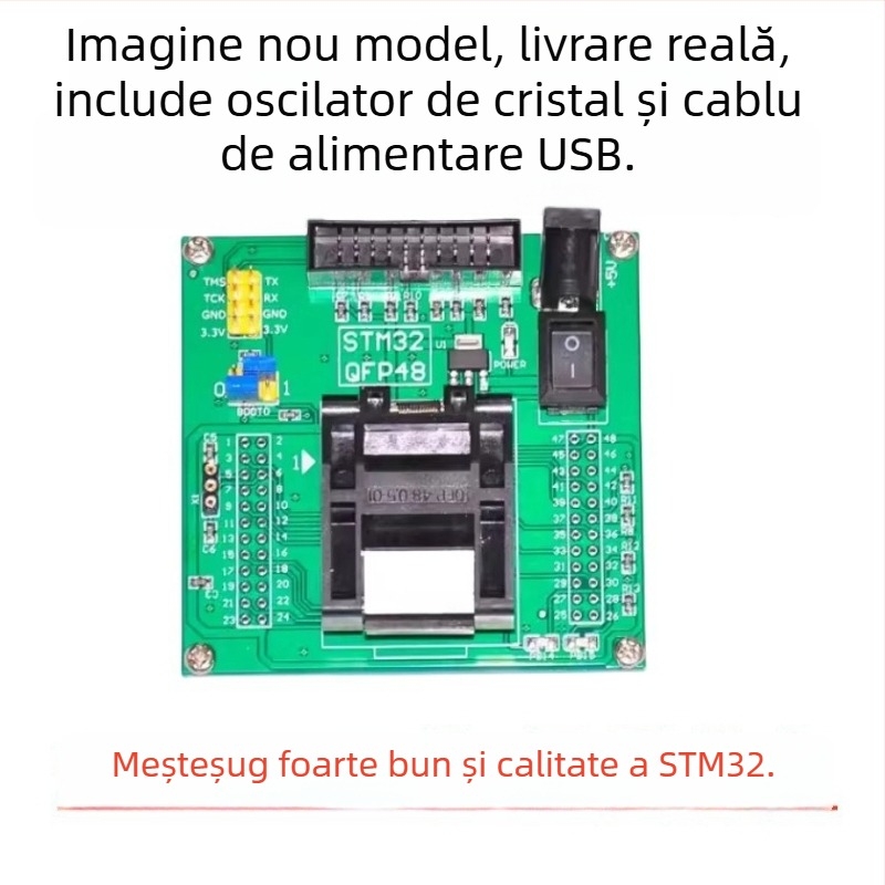 Soclu pentru programare și testare STM32 QFP48, pas de 0,5 mm, fiabil și stabil