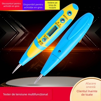 Stilou tester de tensiune cu afișaj LED, vizibilitate nocturnă, multifuncțional, interval 12-250 V
