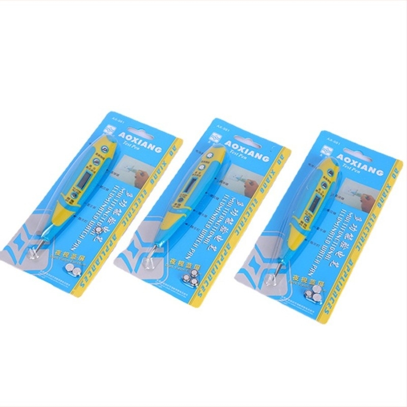 Stilou tester de tensiune cu afișaj LED, vizibilitate nocturnă, multifuncțional, interval 12-250 V