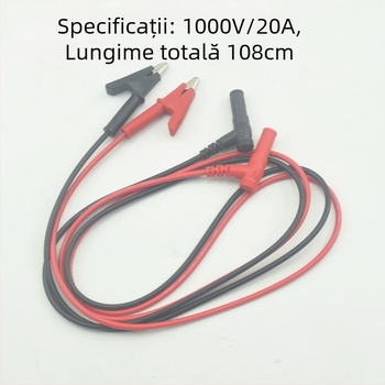 Zhentai Zhijian 223 Cablu de test pentru multimetrul cu clemă crocodilă de 10 mm, PVC, 20A
