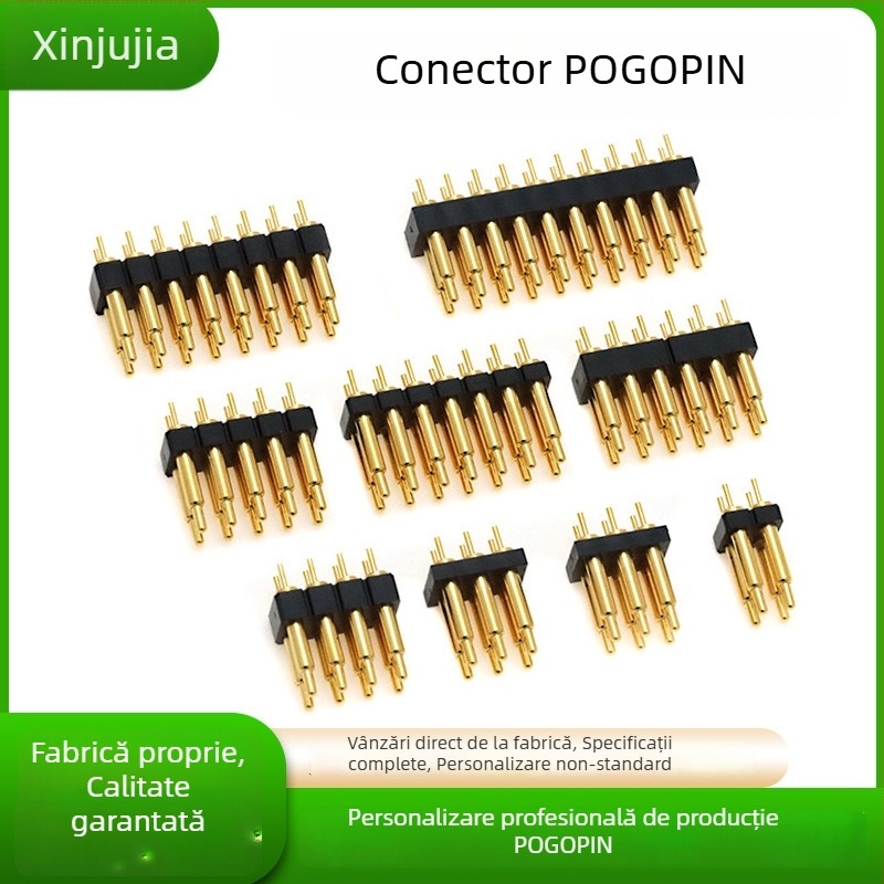 Conector Pogopin, alamă, pin cu arc placat cu aur, tip patch, pentru ceasuri inteligente și căști Bluetooth, pin de încărcare conductiv