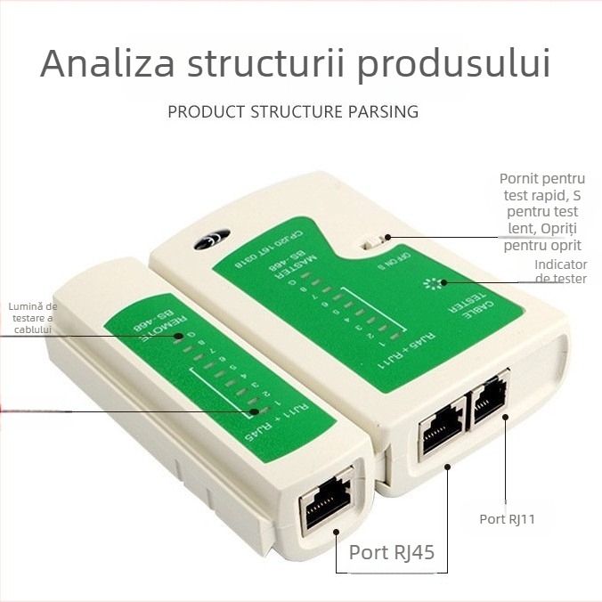 Instrument de testare a rețelei Waldnews NS486AT-1 pentru testarea conexiunilor cablului de rețea și a liniei telefonice; lansat în 2023; garanție 1 an; OEM disponibil