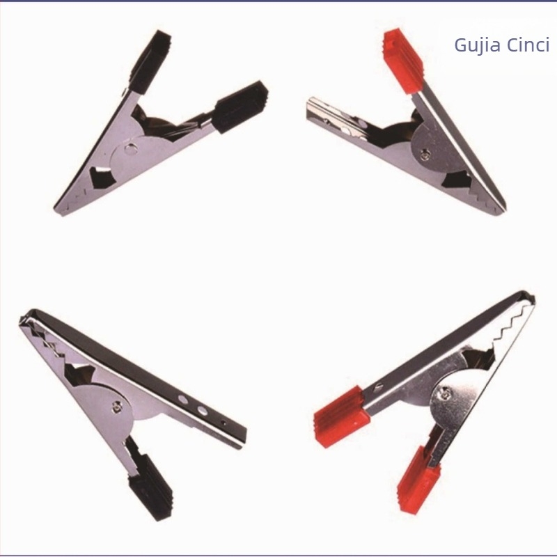 Clip crocodil pentru alimentare - contact structural cu conector cu manșon filet, model GJMG-20170805