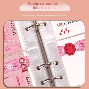 Carte de păstrare a banilor cu lacăt de parolă - capacitate mare, foi detașabile