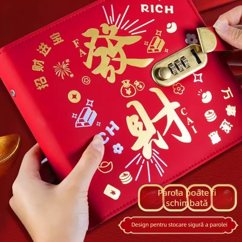 Carte de păstrare a banilor cu lacăt de parolă - capacitate mare, foi detașabile