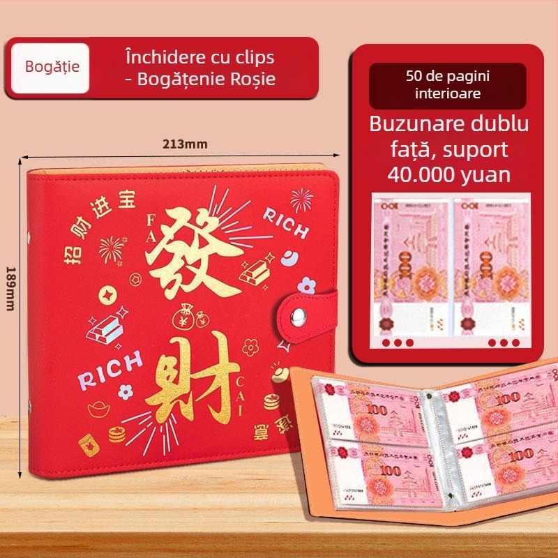 Carte de păstrare a banilor cu lacăt de parolă - capacitate mare, foi detașabile