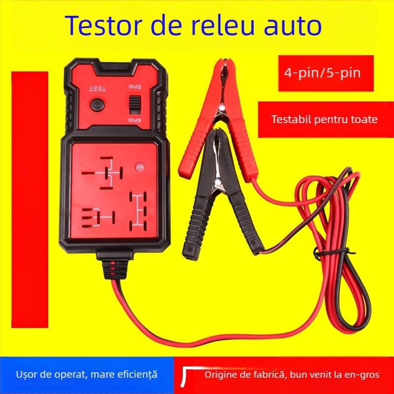 BJ-707 tester și analizor de relee auto pentru relee cu 4 pini și 5 pini, alimentare 12V, interval de temperatură -20°C până la 50°C, compatibil cu mașini de 12V