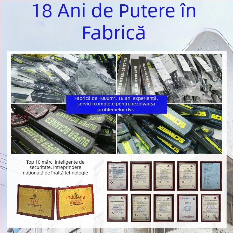 Detector de metal MD-3003B1 de la JTAJM, detector portabil de securitate cu alarmă acustico-optică și vibrație, raza de detecție ≥6 cm