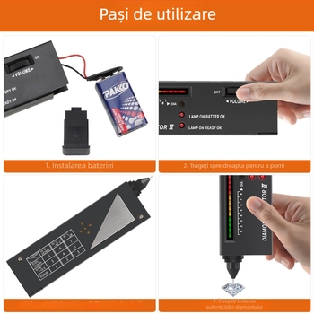 Stilou de detectare a diamantelor cu test de duritate jad și senzor de conductivitate termică pentru identificarea bijuteriilor
