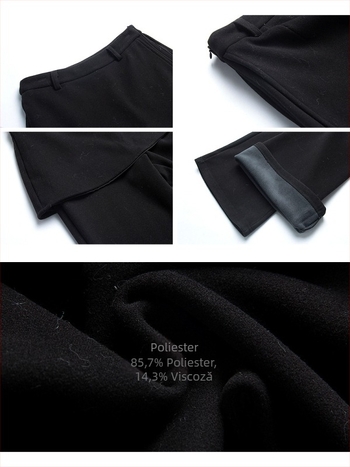 Pantaloni evazați cu talie înaltă, stil coreean, iarnă, casual, din amestec de viscoză și poliester, model N886C