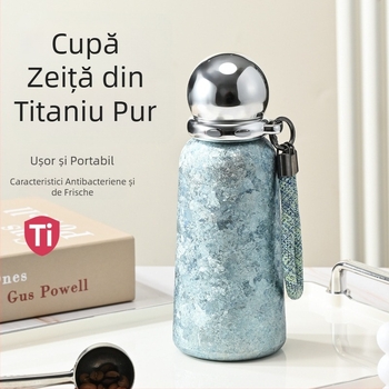 Cană izotermă din titan, izolație 6–12 ore, capac cu filet, portabil, ambalaj cadou