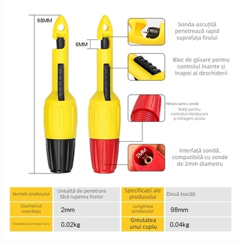 Musen Hall sondă de perforare pentru circuite auto, pentru fire izolate, pin de test pentru multimetru, unealtă de reparații