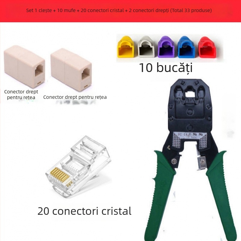 Set de unelte pentru testarea cablurilor de rețea — impermeabil, din oțel special, pentru studenți în rețea și utilizare acasă