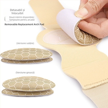 Tălpi cu suport reglabil al arcului și susținere a fasciei plantare pentru picioare plate; materiale: silicon, nailon, SBR, gel; stil: talpă pentru zi de zi; toate anotimpurile