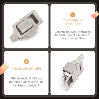 Sea tan MS866-18 Încuietoare plată pentru cutie, mecanism telescopic tras, încorporat pentru trusa de unelte, panou din oțel inoxidabil 304, pentru dulapuri și mobilier de birou, stil Chinezesc nou