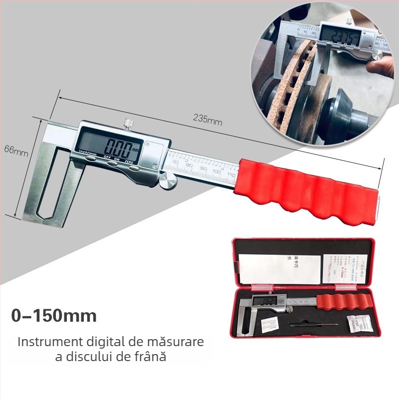 Calibru digital de grosime a discului de frână, fără demontare, cu afișaj digital și stilou de testare a uzurii plăcuțelor