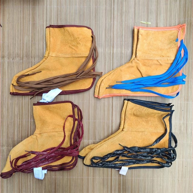 Capace pentru încălțăminte pentru sudori, piele de vițel dublu strat, izolație termică, protecție împotriva stropilor, pentru sudură, șlefuire, tăiere