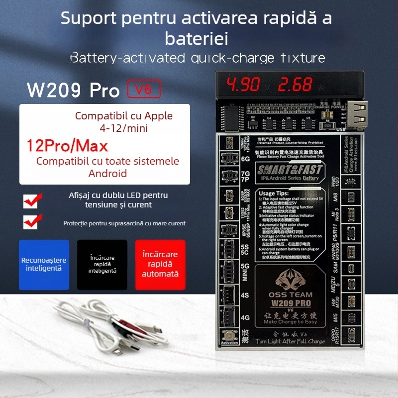 Versiune îmbunătățită linie de alimentare și activare a plăcii de încărcare Apple – pentru reparații și testări ale telefoanelor mobile