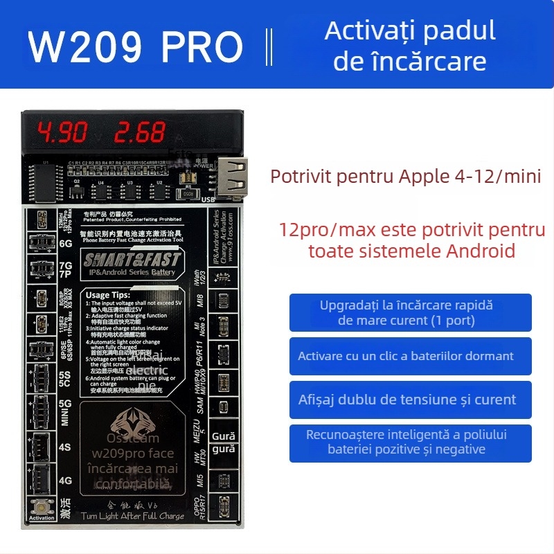 Versiune îmbunătățită linie de alimentare și activare a plăcii de încărcare Apple – pentru reparații și testări ale telefoanelor mobile