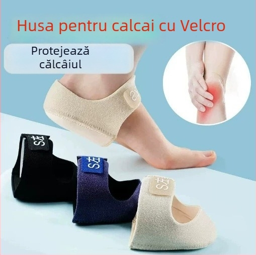 Protecție pentru călcâi din silicon cu tampon gel absorbant, închidere Velcro, pentru adulți, uz zilnic