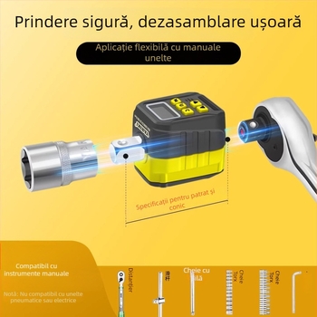 Yarik cheie dinamometrică cu afișaj digital, din oțel crom-vanadiu, precizie înaltă, ±2% în sensul acelor de ceas, ±2,5% în sens invers, greutate 200 g