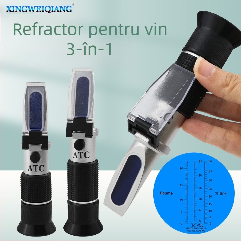 Tester 3 în 1 pentru salinitate, alcool și zahăr; testare vin și bere; detector de gravitate specifică a urinei