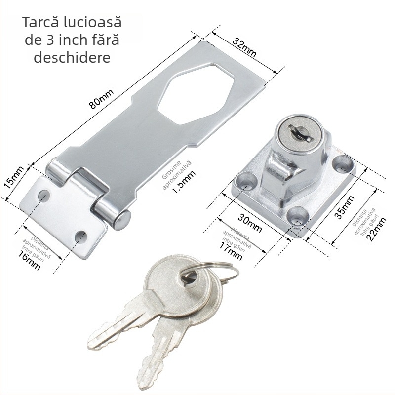 Încuietoare pentru frigider – fără găurire, anti-furt pentru frigidere comerciale; din oțel inoxidabil, fier și cupru pur; brand Sukop, model 2025.4.15, placă de încuire nouă; potrivită pentru mobilier.
